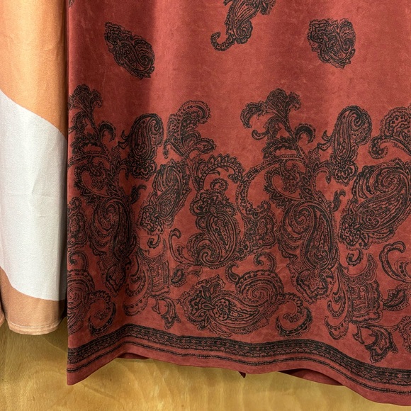 Vintage NWT paisley Notations skirt, faux suede, XL - Picture 2 of 12